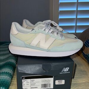 New Balance Pastel Mint Green and White Sneakers